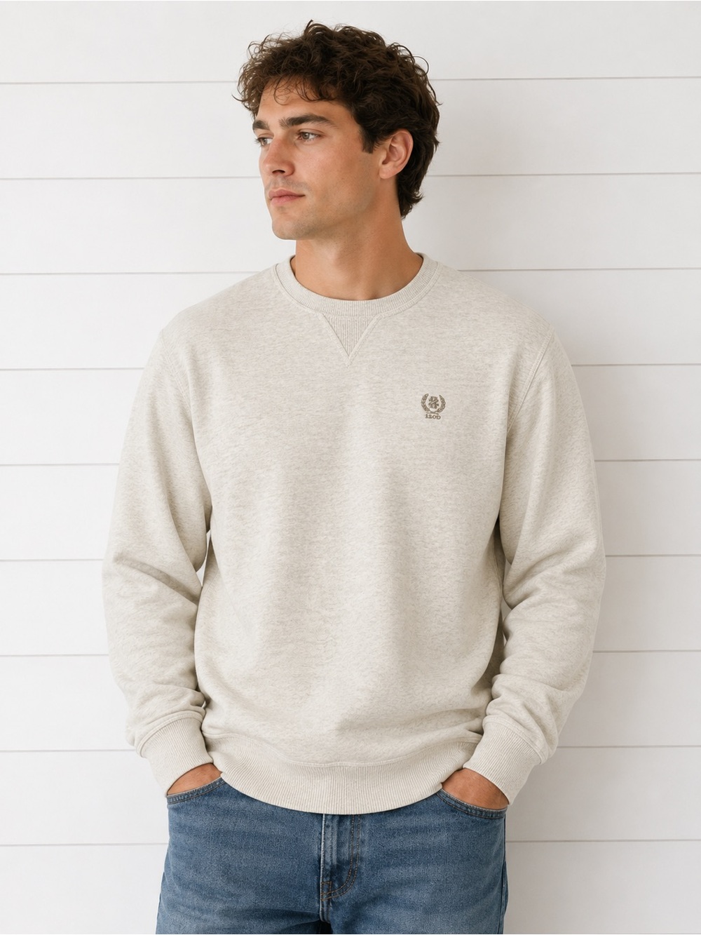 IZOD Oatmeal Crewneck Sweatshirt | Size Large | Classic Preppy